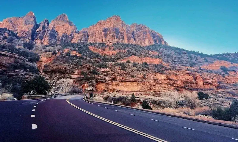 scenic road winding through Arizona